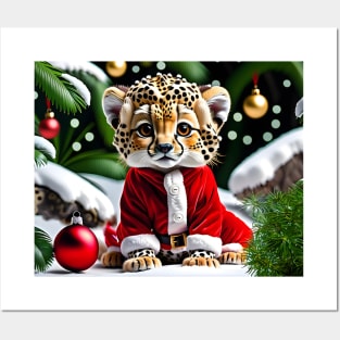 Santa Baby Cheetah Posters and Art